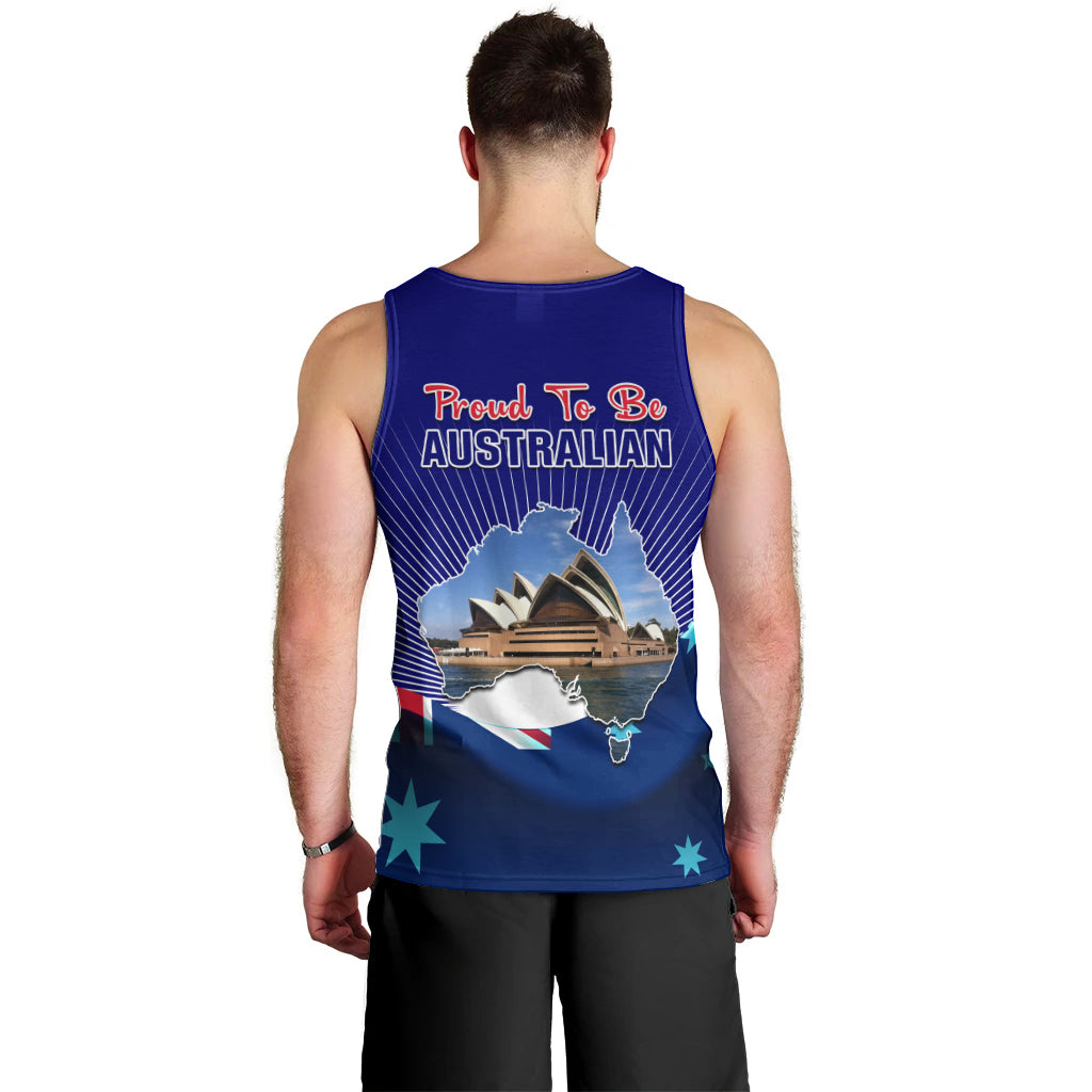 Australia Day Men Tank Top 2024 Proud To Be Australian Flag Color - Vibe Hoodie Shop