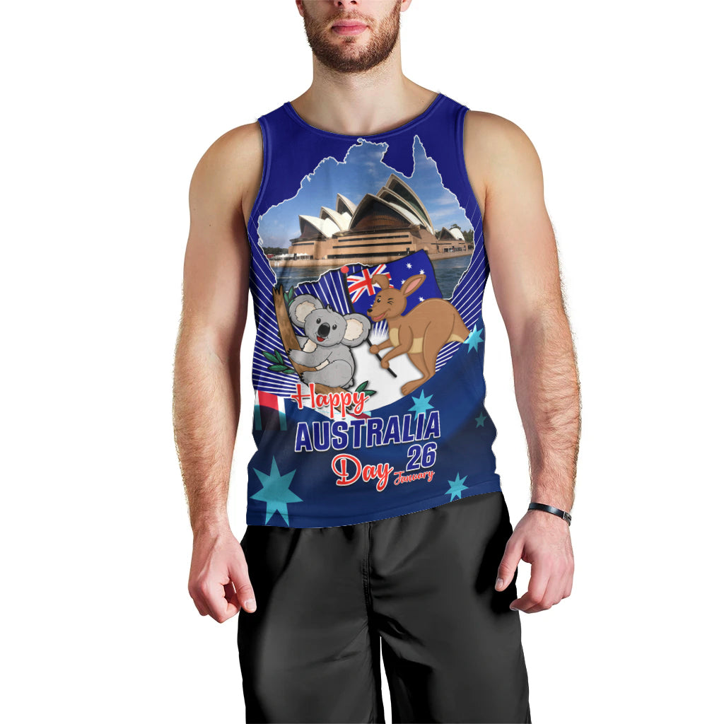 Australia Day Men Tank Top 2024 Proud To Be Australian Flag Color - Vibe Hoodie Shop