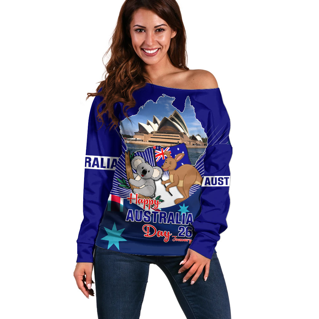 Australia Day Off Shoulder Sweater 2024 Proud To Be Australian Flag Color - Vibe Hoodie Shop