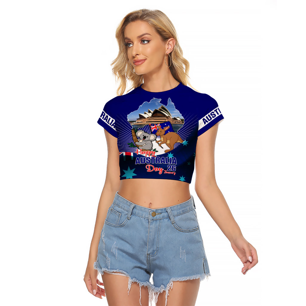 Australia Day Raglan Cropped T Shirt 2024 Proud To Be Australian Flag Color - Vibe Hoodie Shop