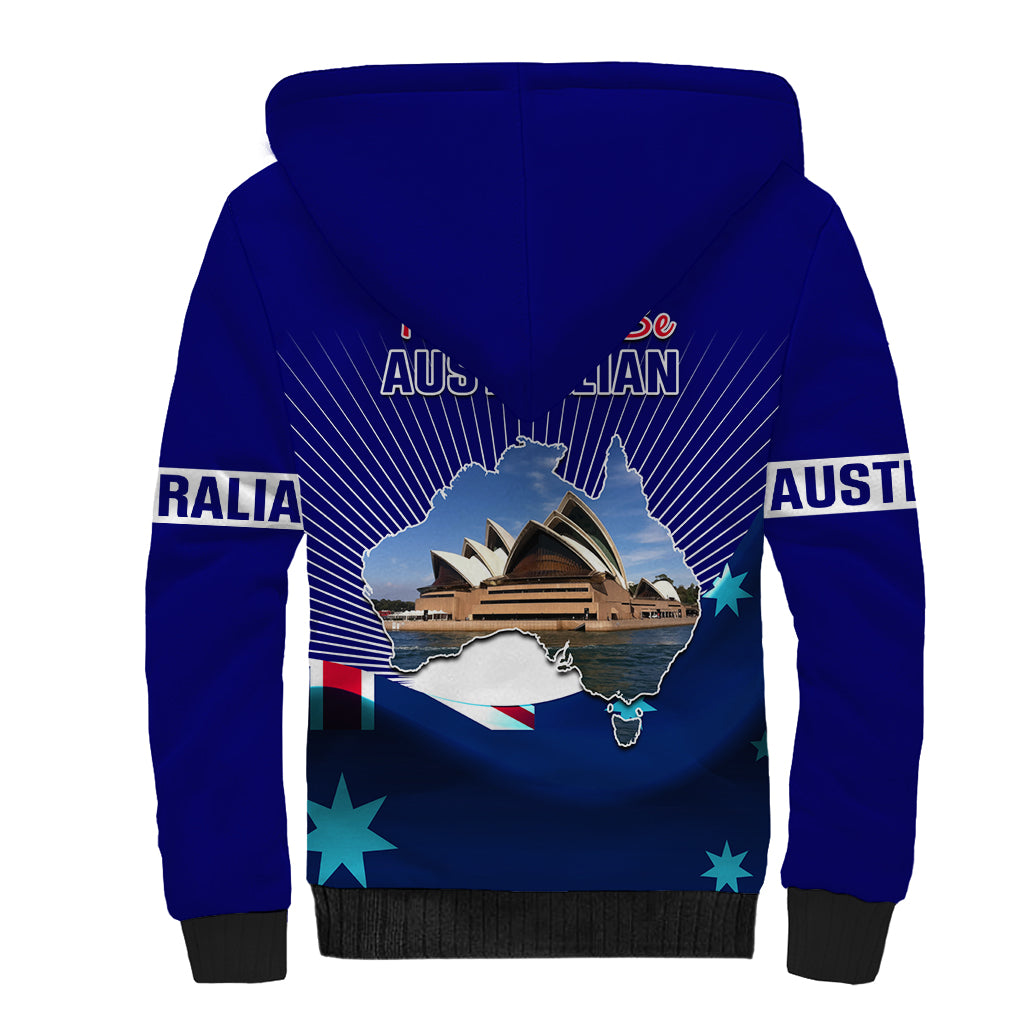 Australia Day Sherpa Hoodie 2024 Proud To Be Australian Flag Color - Vibe Hoodie Shop