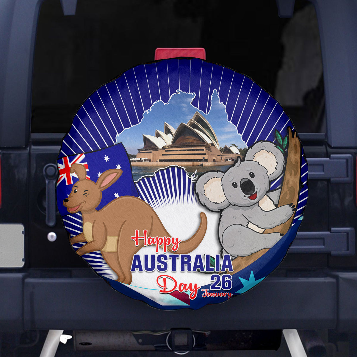 Australia Day Spare Tire Cover 2024 Proud To Be Australian Flag Color - Vibe Hoodie Shop