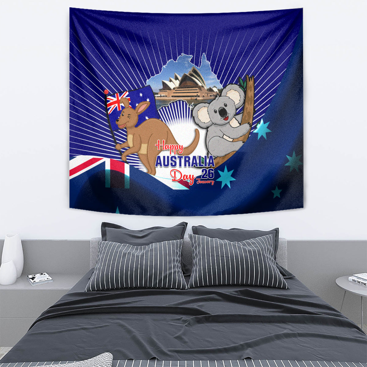 Australia Day Tapestry 2024 Proud To Be Australian Flag Color - Vibe Hoodie Shop