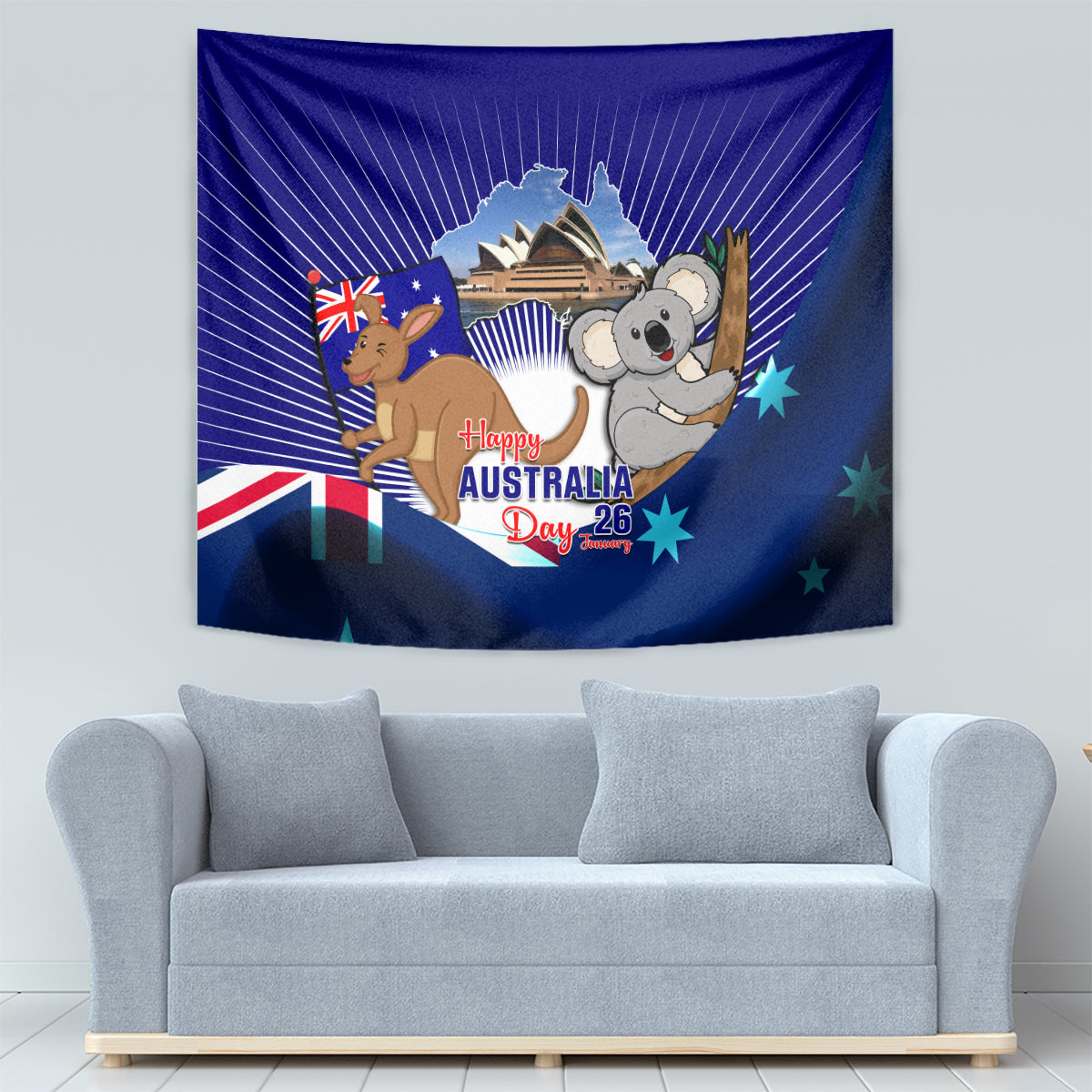 Australia Day Tapestry 2024 Proud To Be Australian Flag Color - Vibe Hoodie Shop