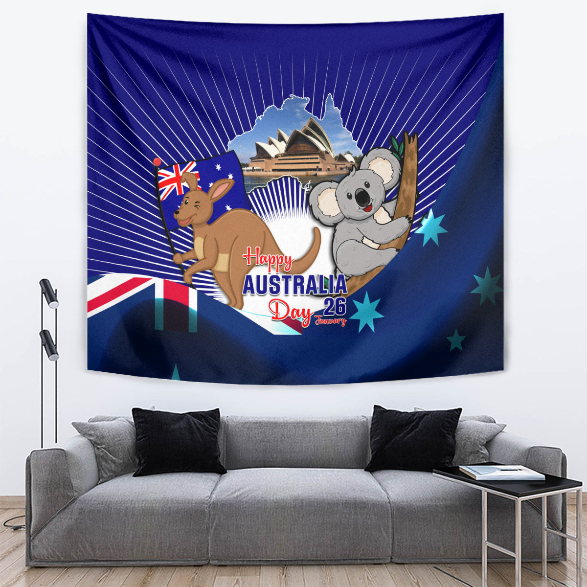 Australia Day Tapestry 2024 Proud To Be Australian Flag Color - Vibe Hoodie Shop