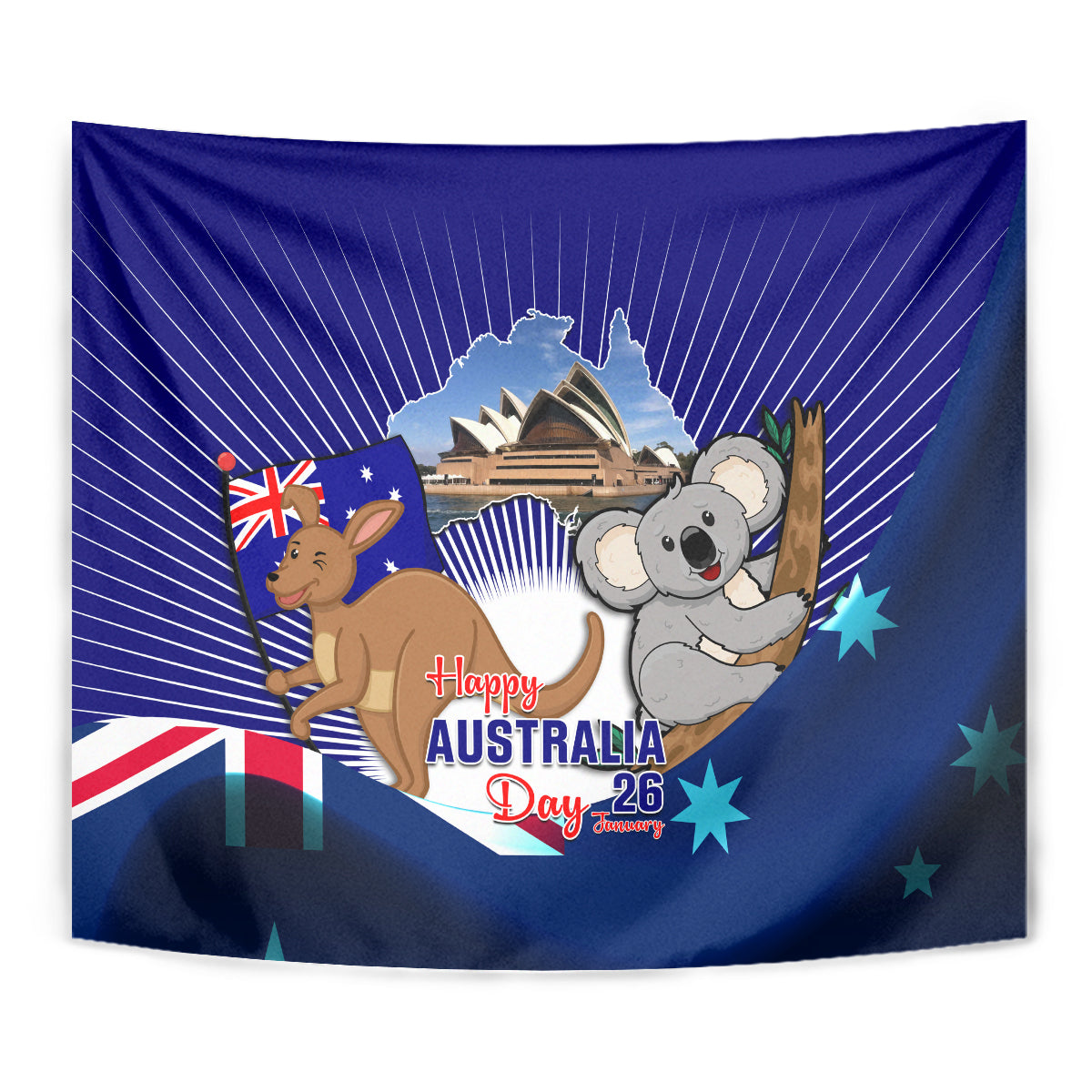 Australia Day Tapestry 2024 Proud To Be Australian Flag Color - Vibe Hoodie Shop