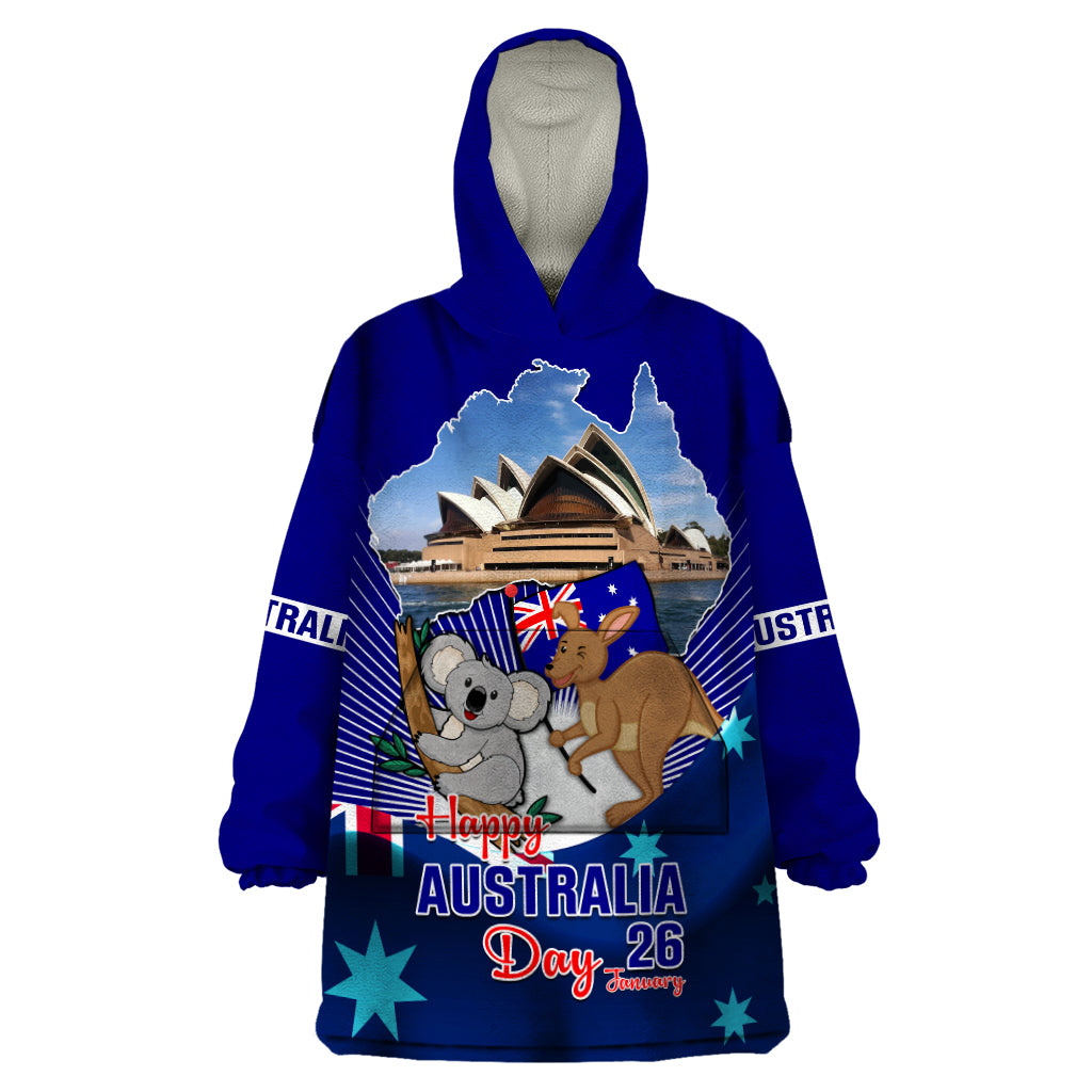 Australia Day Wearable Blanket Hoodie 2024 Proud To Be Australian Flag Color - Vibe Hoodie Shop