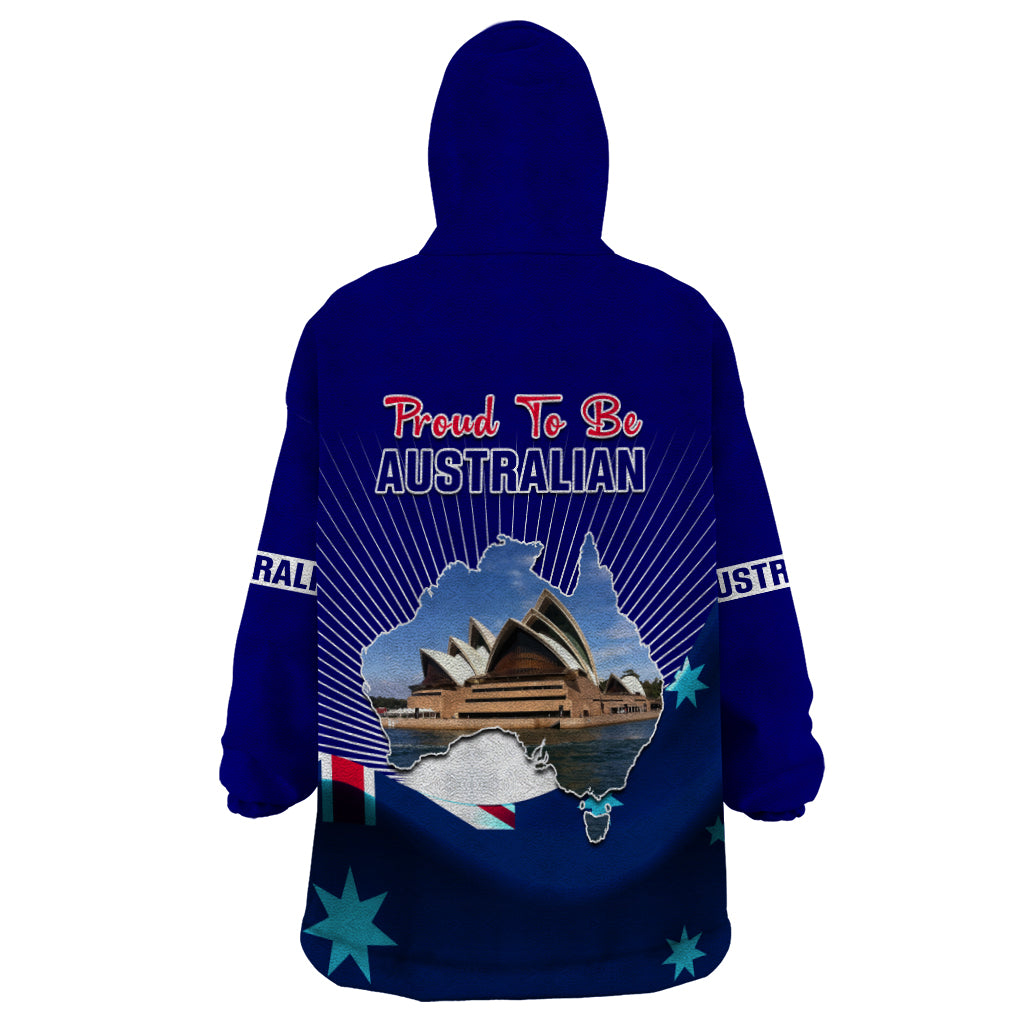 Australia Day Wearable Blanket Hoodie 2024 Proud To Be Australian Flag Color - Vibe Hoodie Shop