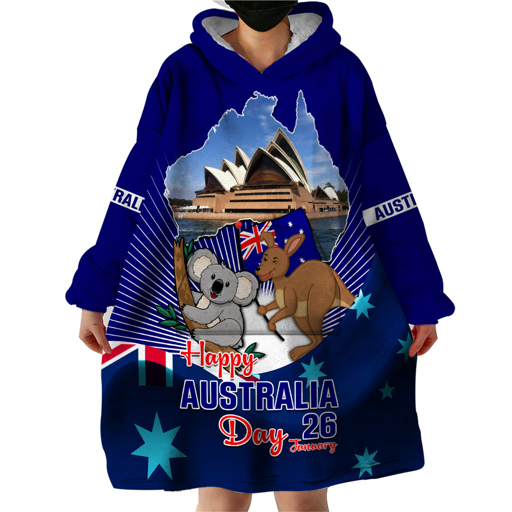 Australia Day Wearable Blanket Hoodie 2024 Proud To Be Australian Flag Color - Vibe Hoodie Shop