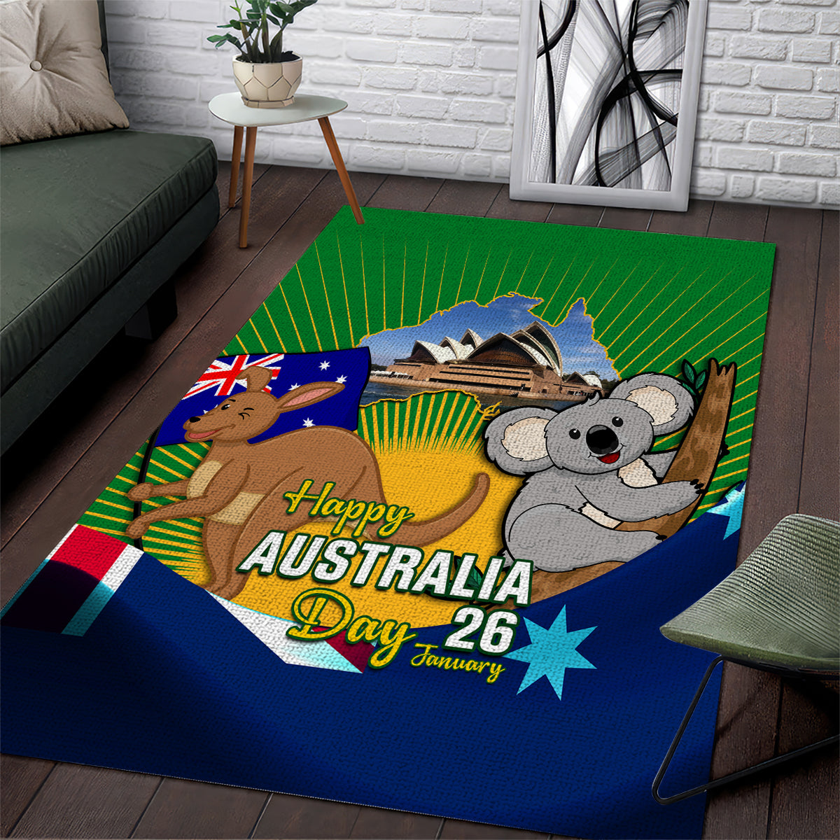 Australia Day Area Rug 2024 Proud To Be Australian National Color - Vibe Hoodie Shop