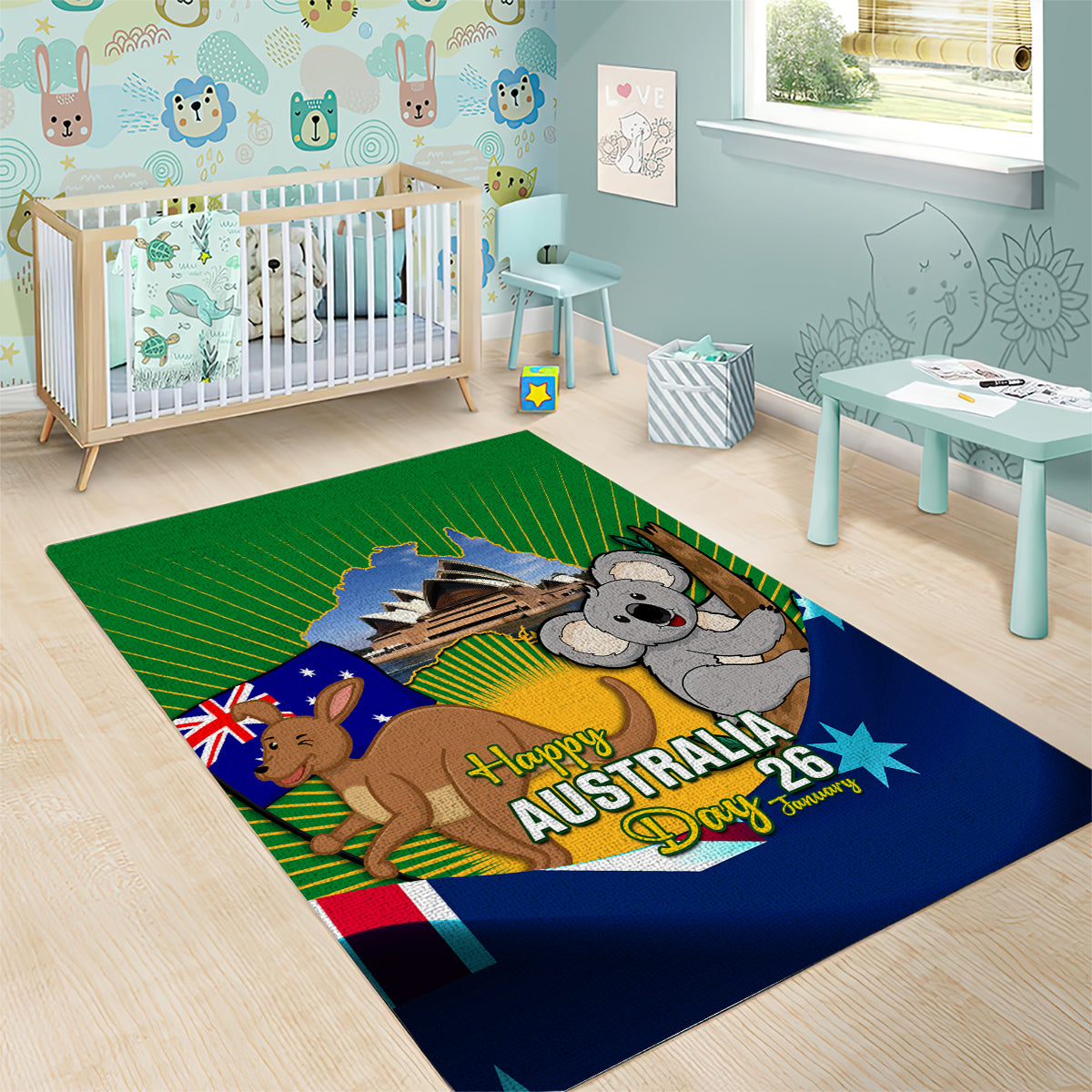 Australia Day Area Rug 2024 Proud To Be Australian National Color - Vibe Hoodie Shop