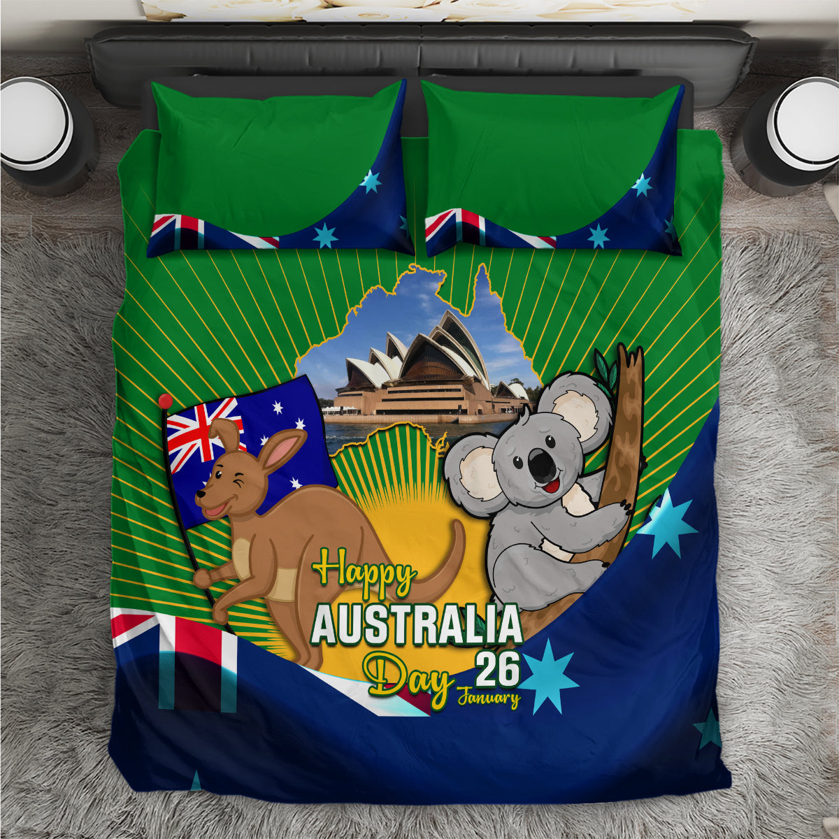 Australia Day Bedding Set 2024 Proud To Be Australian National Color - Vibe Hoodie Shop