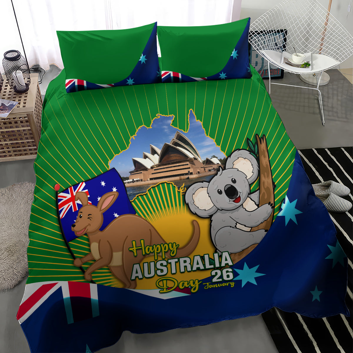 Australia Day Bedding Set 2024 Proud To Be Australian National Color - Vibe Hoodie Shop