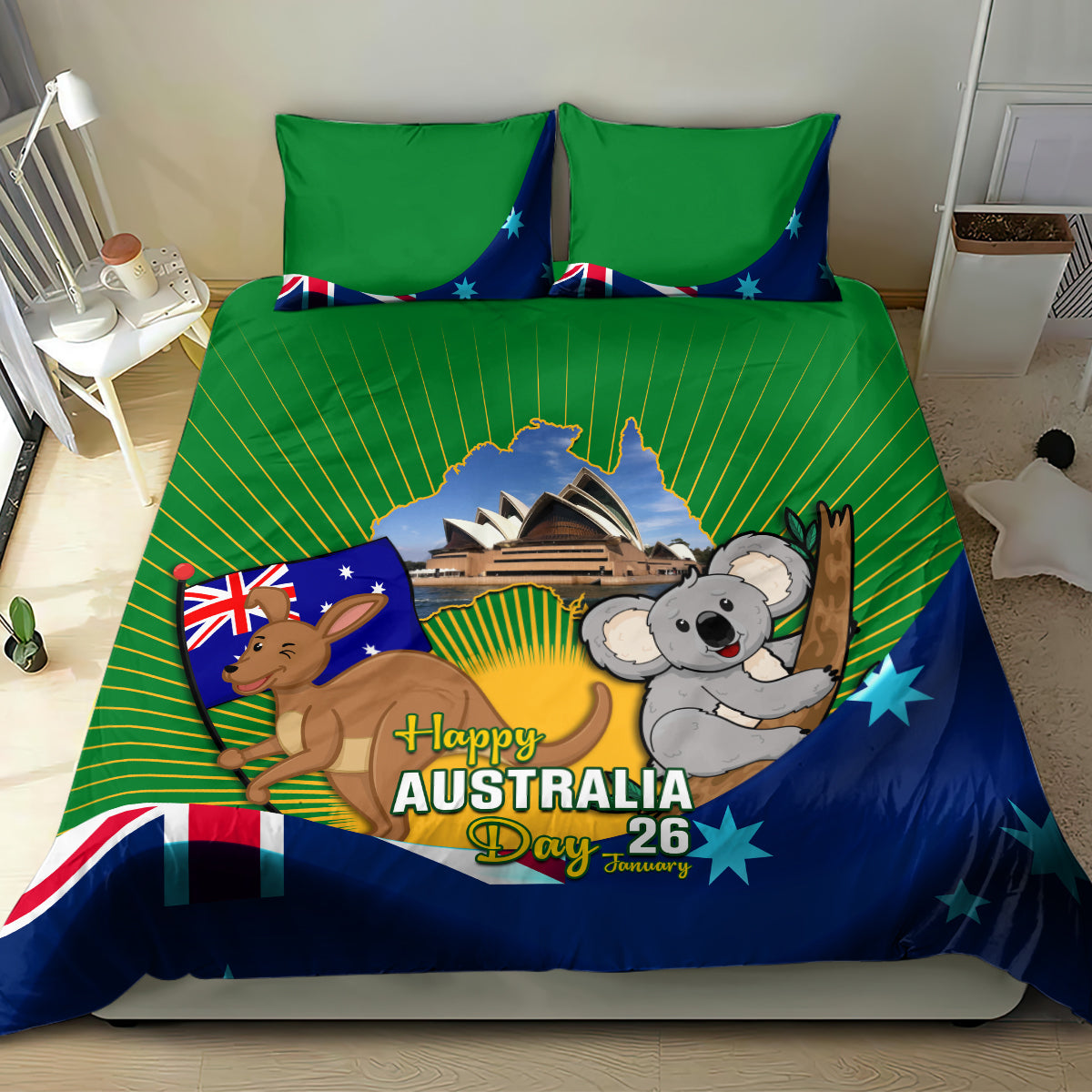 Australia Day Bedding Set 2024 Proud To Be Australian National Color - Vibe Hoodie Shop