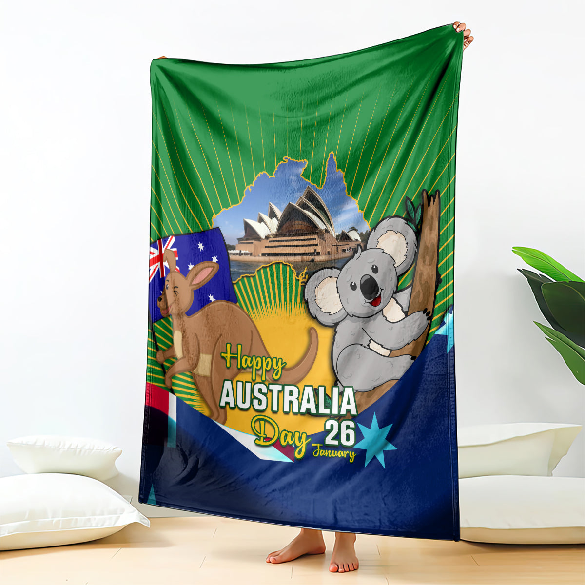 Australia Day Blanket 2024 Proud To Be Australian National Color - Vibe Hoodie Shop