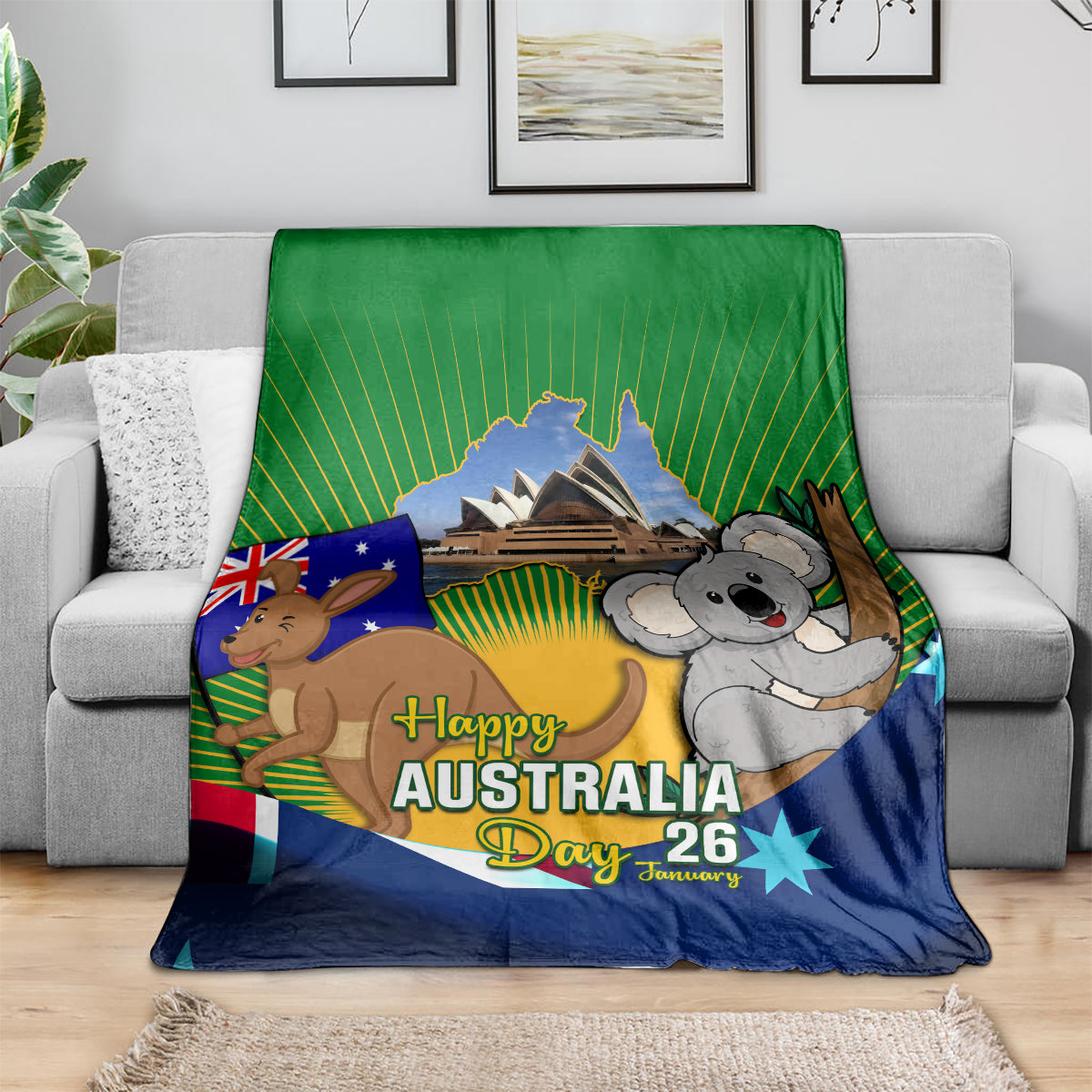 Australia Day Blanket 2024 Proud To Be Australian National Color - Vibe Hoodie Shop