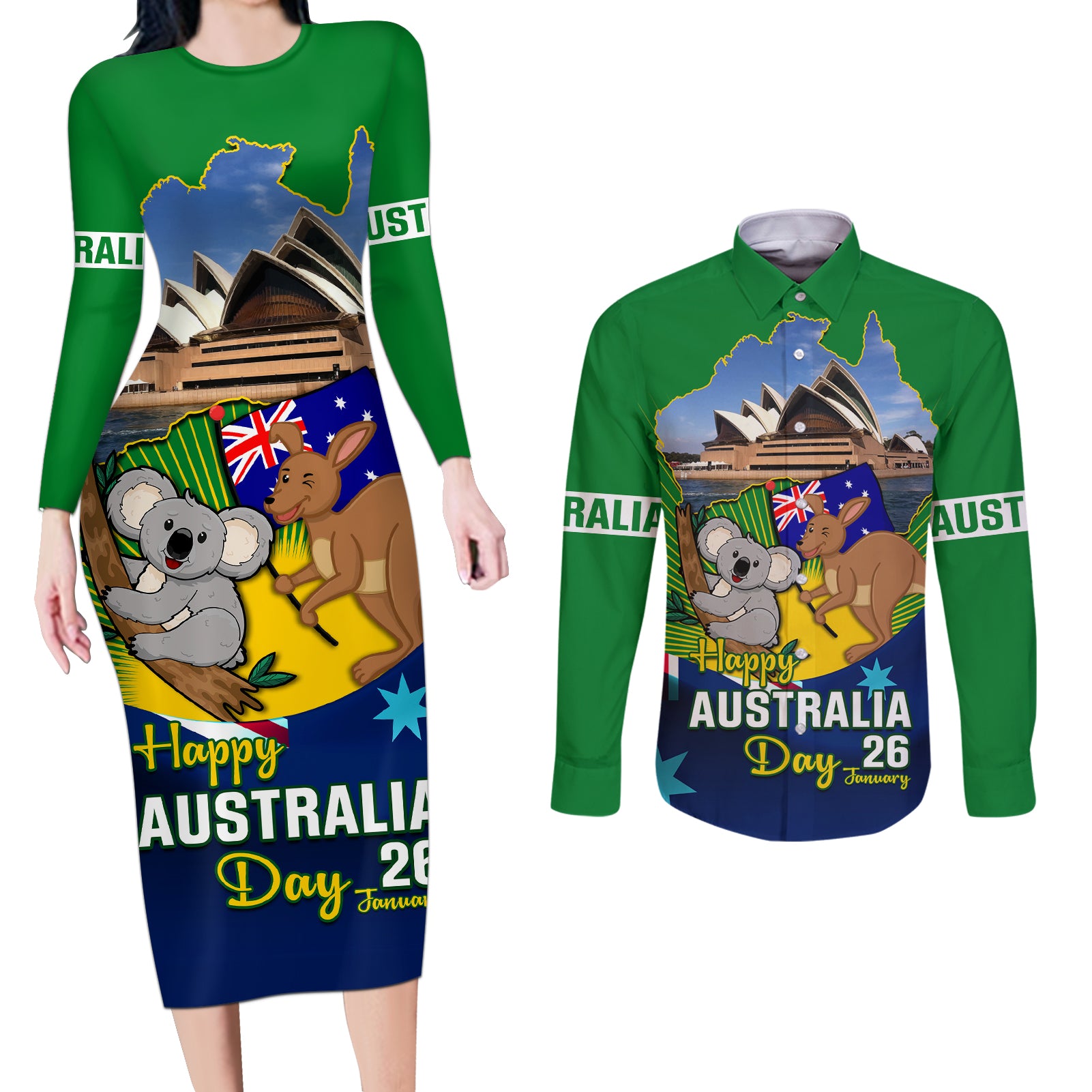 australia-day-couples-matching-long-sleeve-bodycon-dress-and-long-sleeve-button-shirt-2024-proud-to-be-australian-national-color