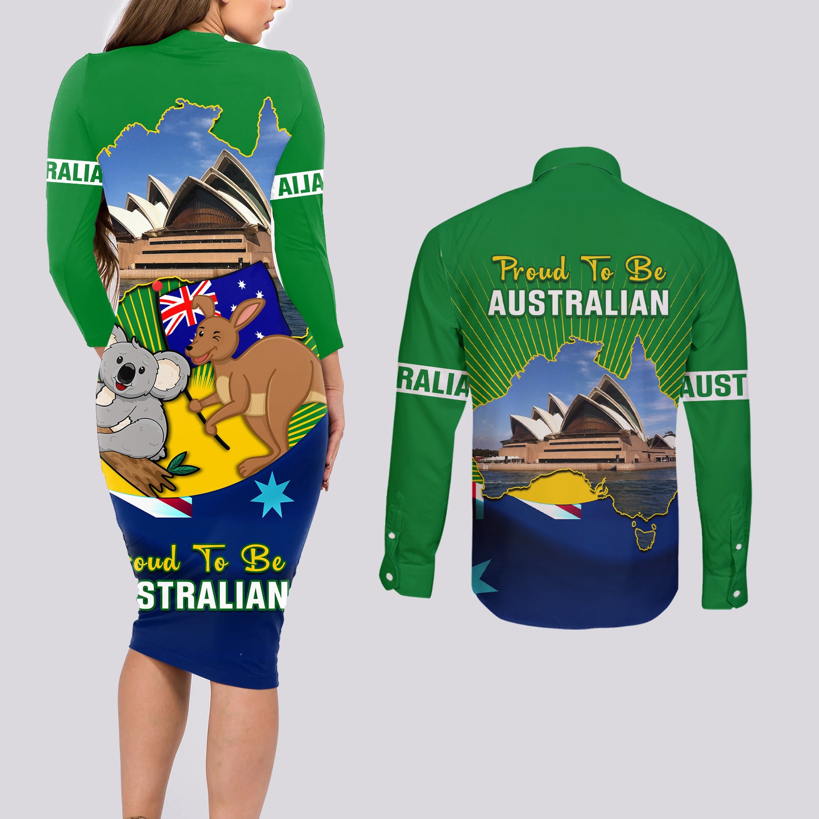 australia-day-couples-matching-long-sleeve-bodycon-dress-and-long-sleeve-button-shirt-2024-proud-to-be-australian-national-color