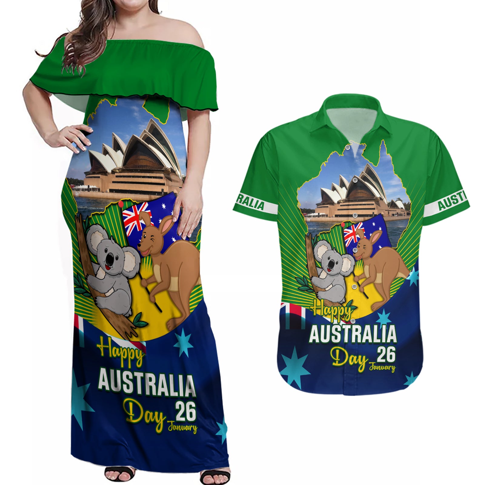 australia-day-couples-matching-off-shoulder-maxi-dress-and-hawaiian-shirt-2024-proud-to-be-australian-national-color