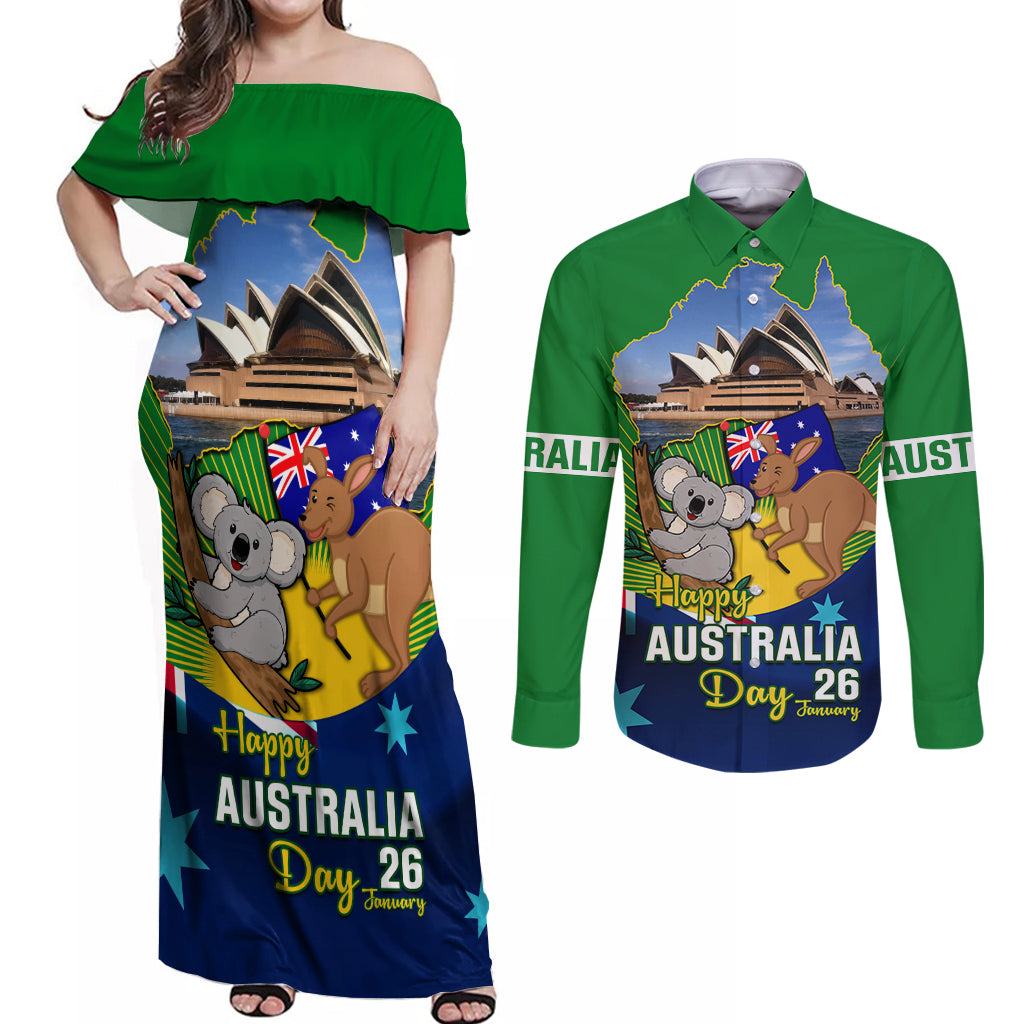 australia-day-couples-matching-off-shoulder-maxi-dress-and-long-sleeve-button-shirt-2024-proud-to-be-australian-national-color