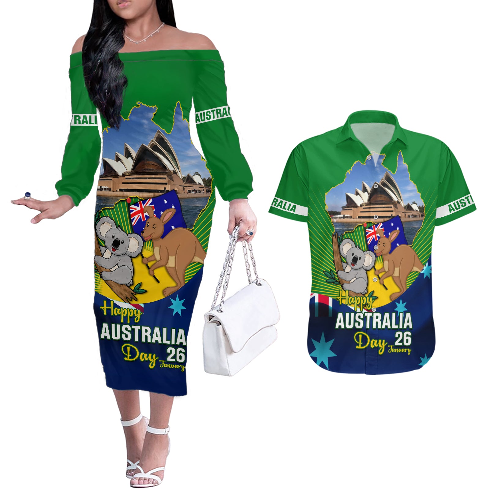 australia-day-couples-matching-off-the-shoulder-long-sleeve-dress-and-hawaiian-shirt-2024-proud-to-be-australian-national-color