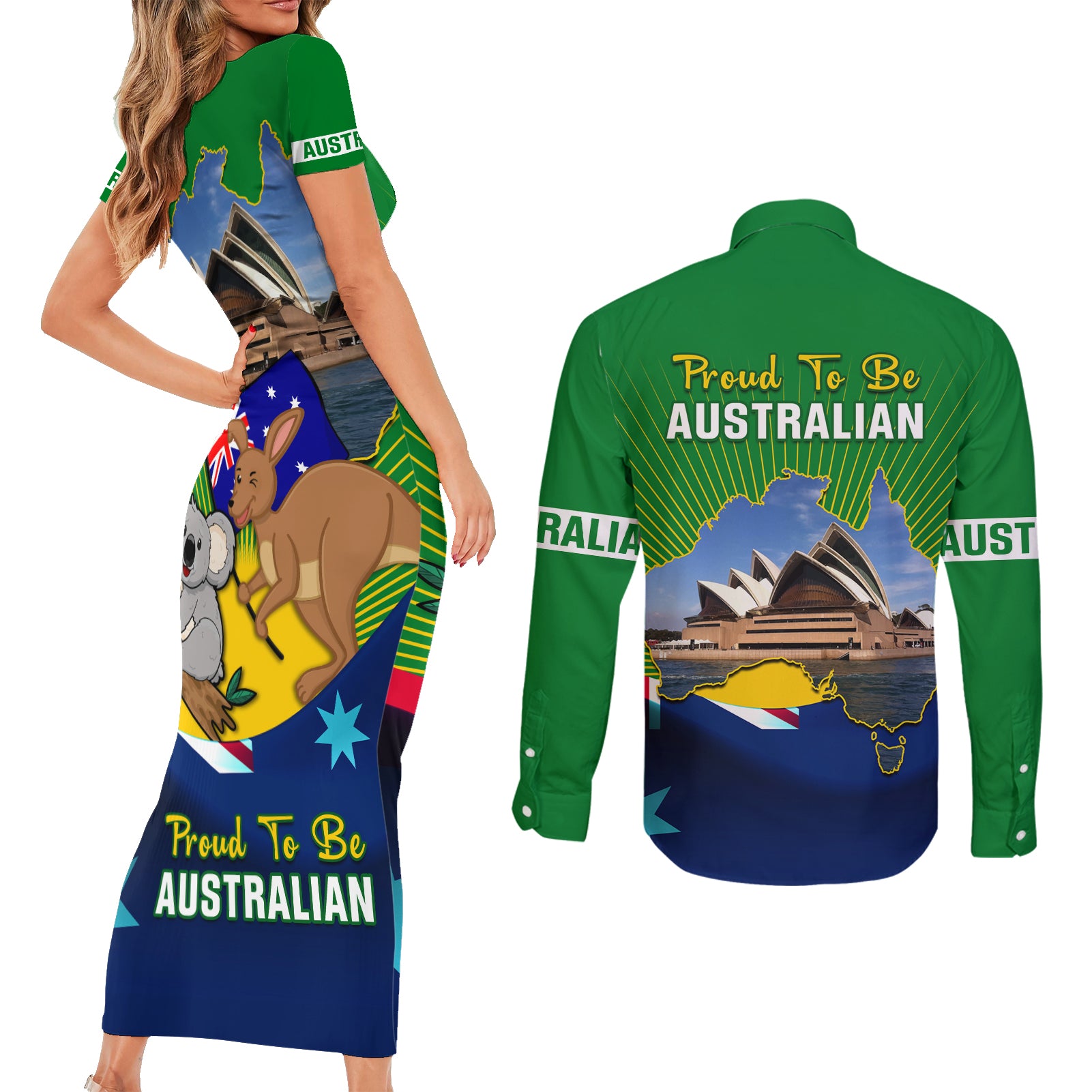 australia-day-couples-matching-short-sleeve-bodycon-dress-and-long-sleeve-button-shirt-2024-proud-to-be-australian-national-color