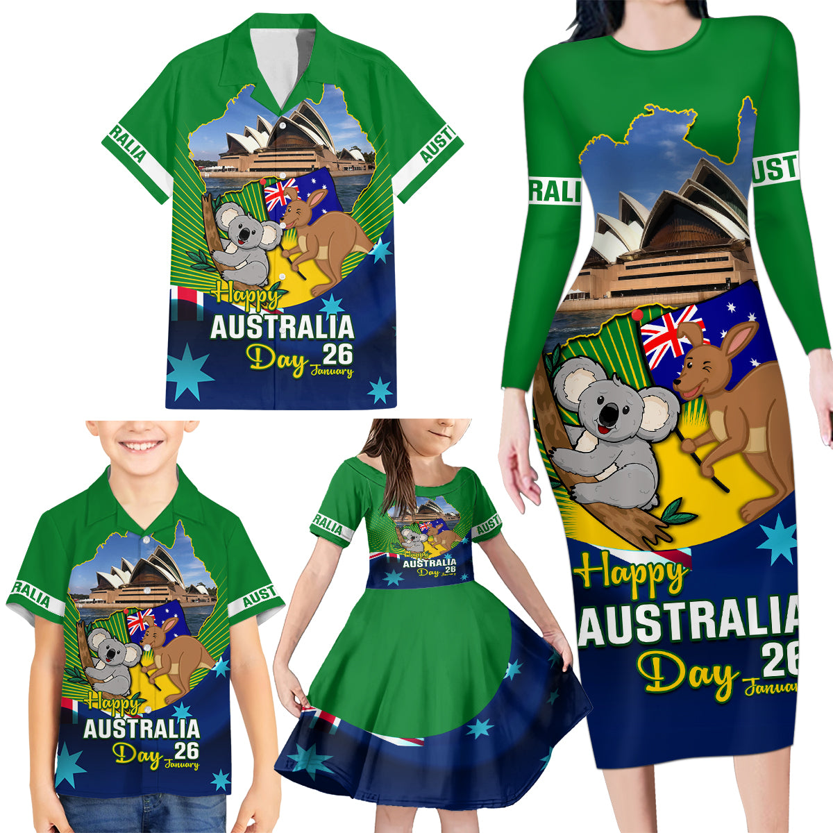 australia-day-family-matching-long-sleeve-bodycon-dress-and-hawaiian-shirt-2024-proud-to-be-australian-national-color