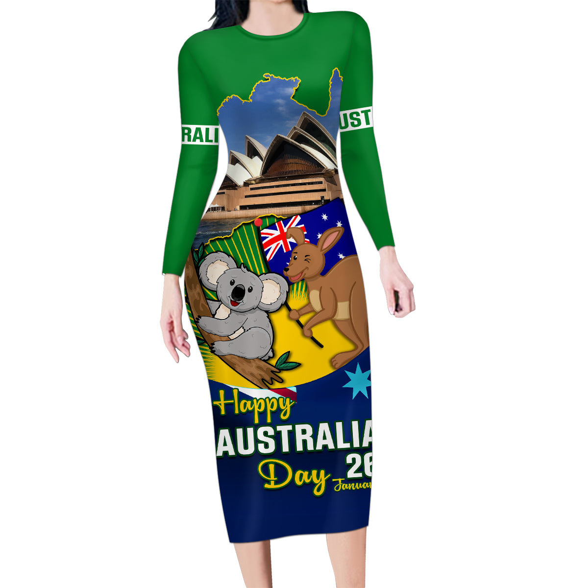 australia-day-family-matching-long-sleeve-bodycon-dress-and-hawaiian-shirt-2024-proud-to-be-australian-national-color