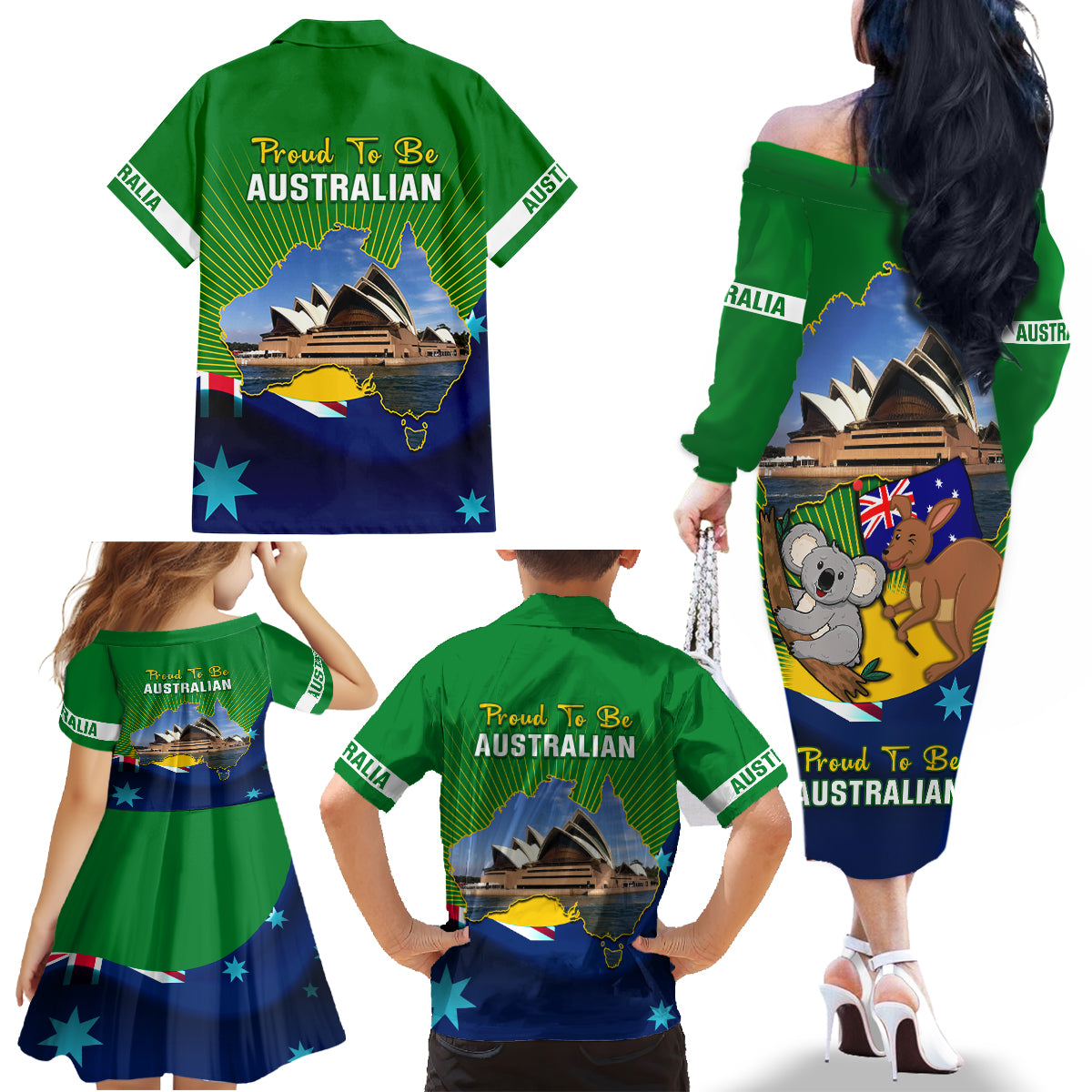 australia-day-family-matching-off-shoulder-long-sleeve-dress-and-hawaiian-shirt-2024-proud-to-be-australian-national-color