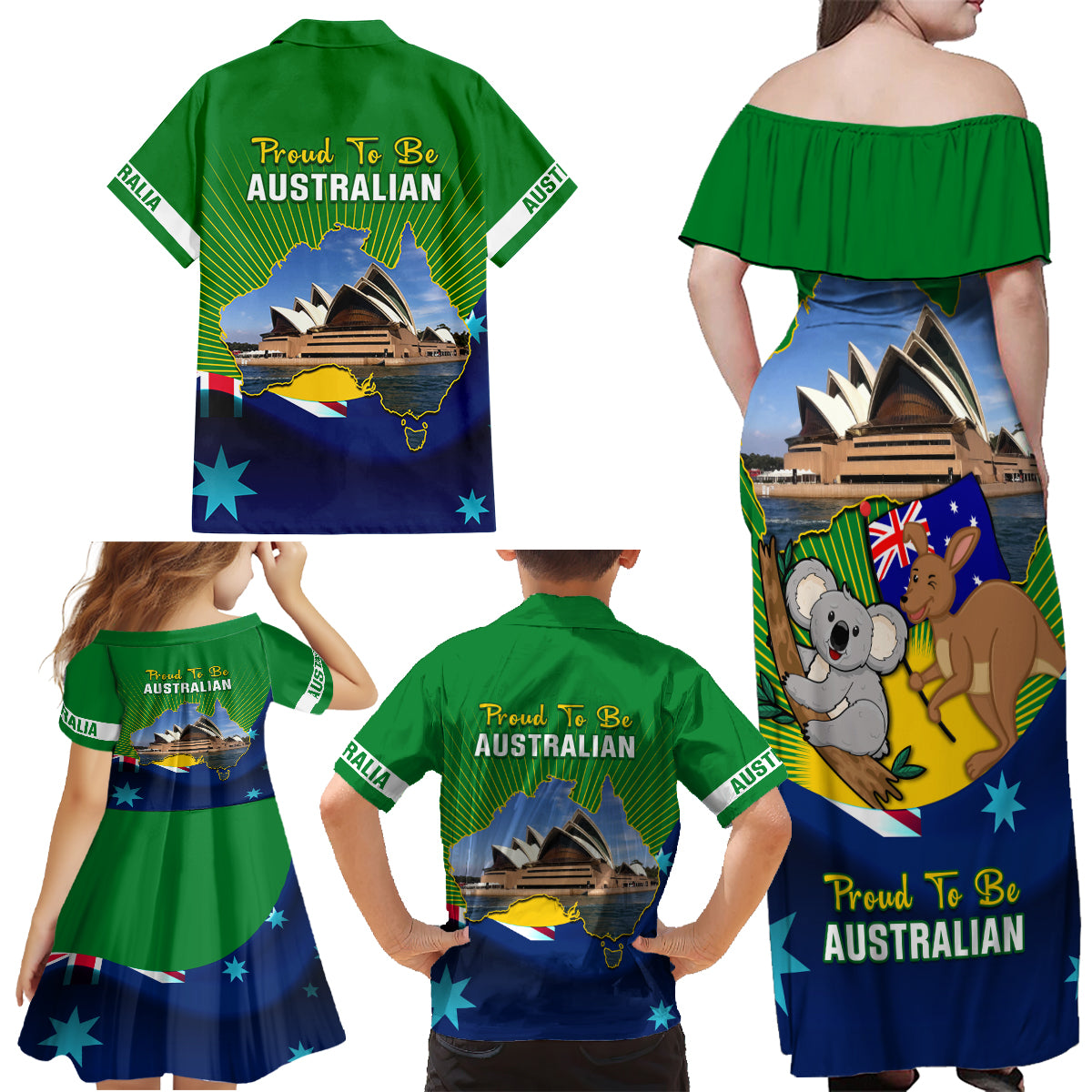 australia-day-family-matching-off-shoulder-maxi-dress-and-hawaiian-shirt-2024-proud-to-be-australian-national-color