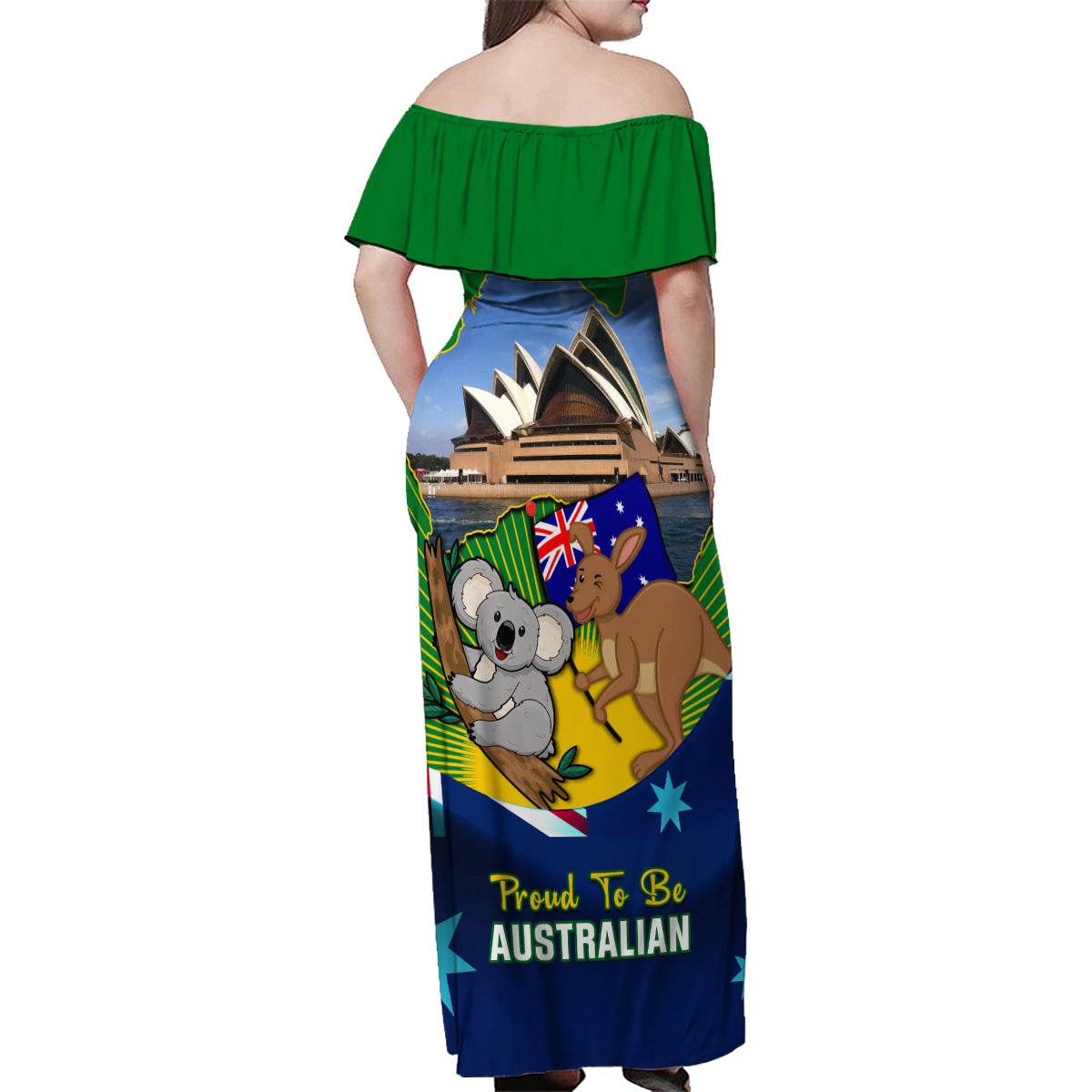 australia-day-family-matching-off-shoulder-maxi-dress-and-hawaiian-shirt-2024-proud-to-be-australian-national-color