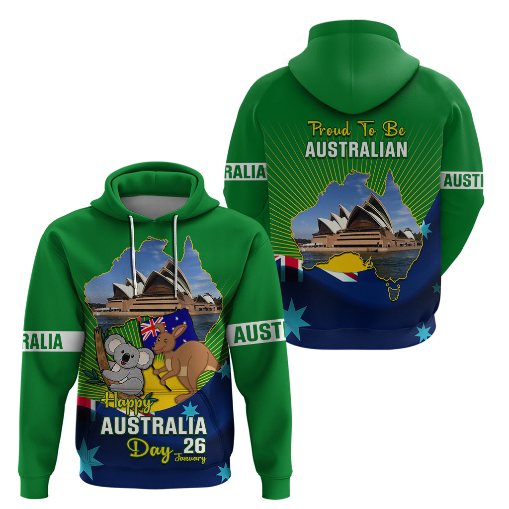 Australia Day Hoodie 2024 Proud To Be Australian National Color - Vibe Hoodie Shop