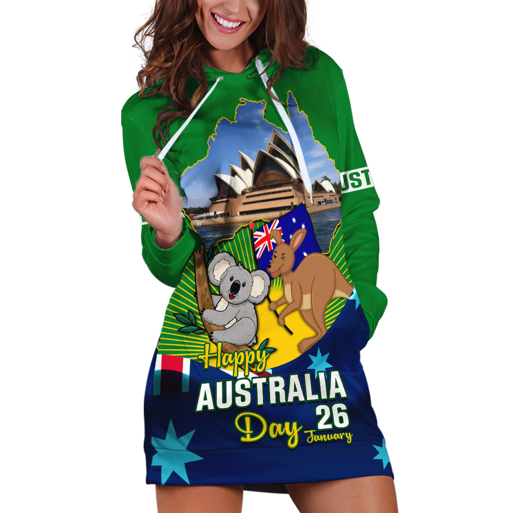 Australia Day Hoodie Dress 2024 Proud To Be Australian National Color - Vibe Hoodie Shop