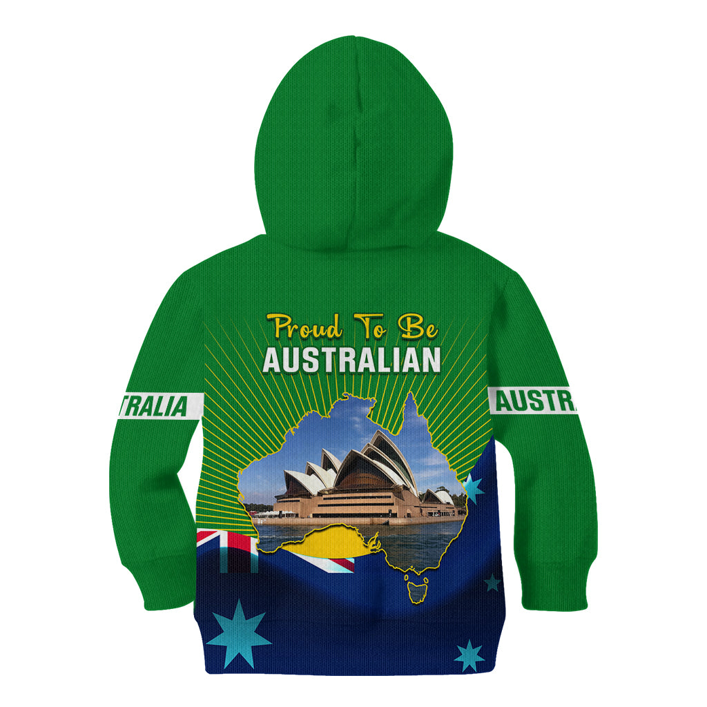 Australia Day Kid Hoodie 2024 Proud To Be Australian National Color - Vibe Hoodie Shop