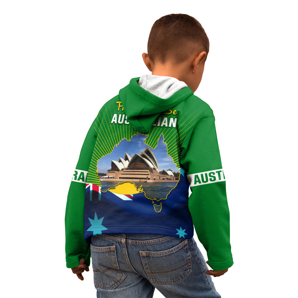 Australia Day Kid Hoodie 2024 Proud To Be Australian National Color - Vibe Hoodie Shop