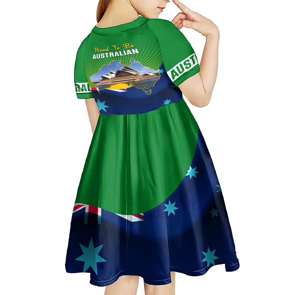 Australia Day Kid Short Sleeve Dress 2024 Proud To Be Australian National Color - Vibe Hoodie Shop