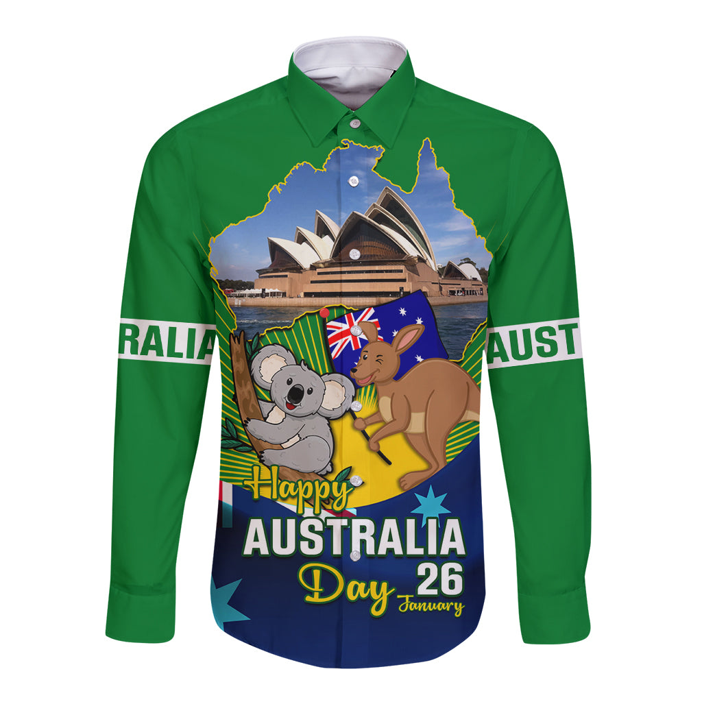 Australia Day Long Sleeve Button Shirt 2024 Proud To Be Australian National Color - Vibe Hoodie Shop