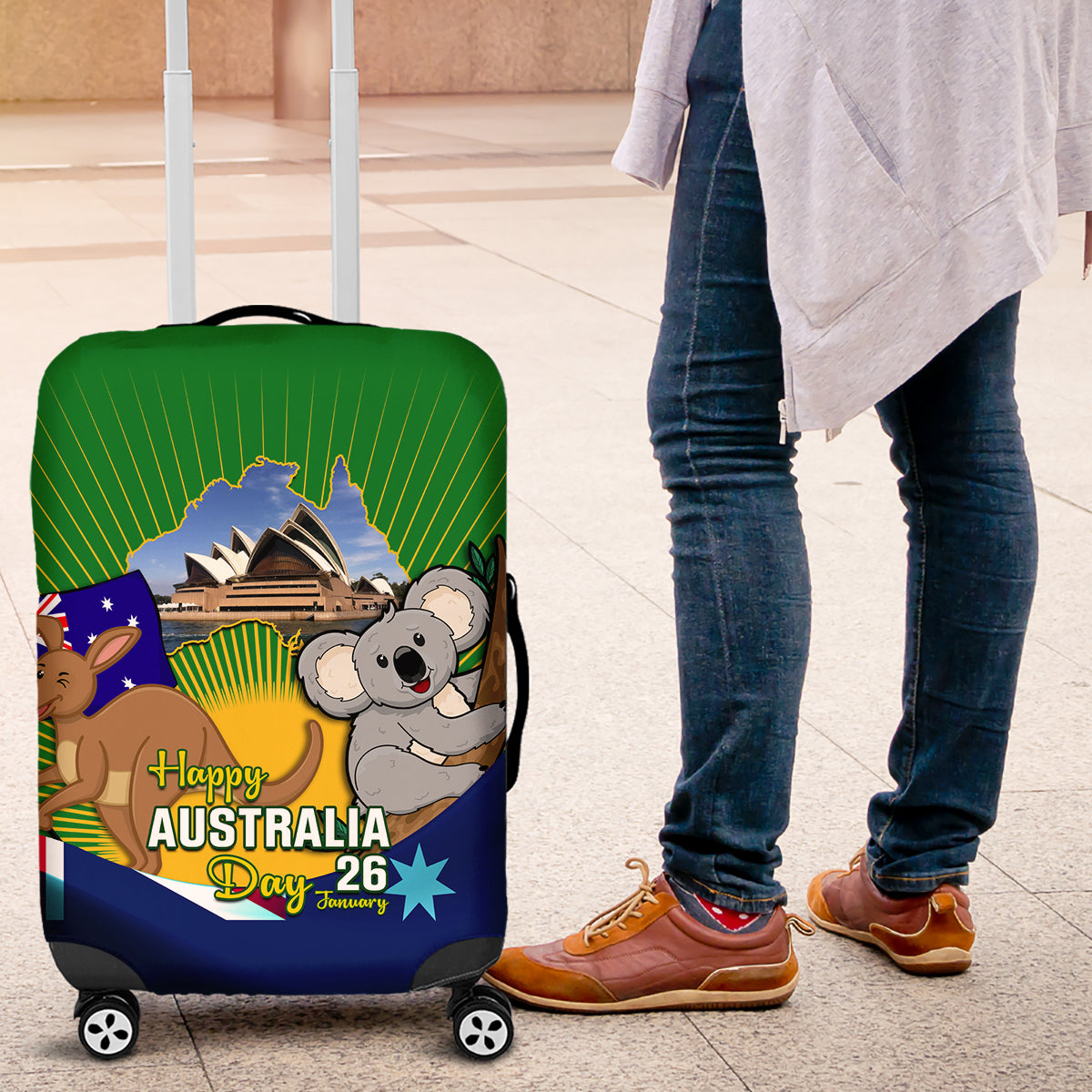 Australia Day Luggage Cover 2024 Proud To Be Australian National Color - Vibe Hoodie Shop