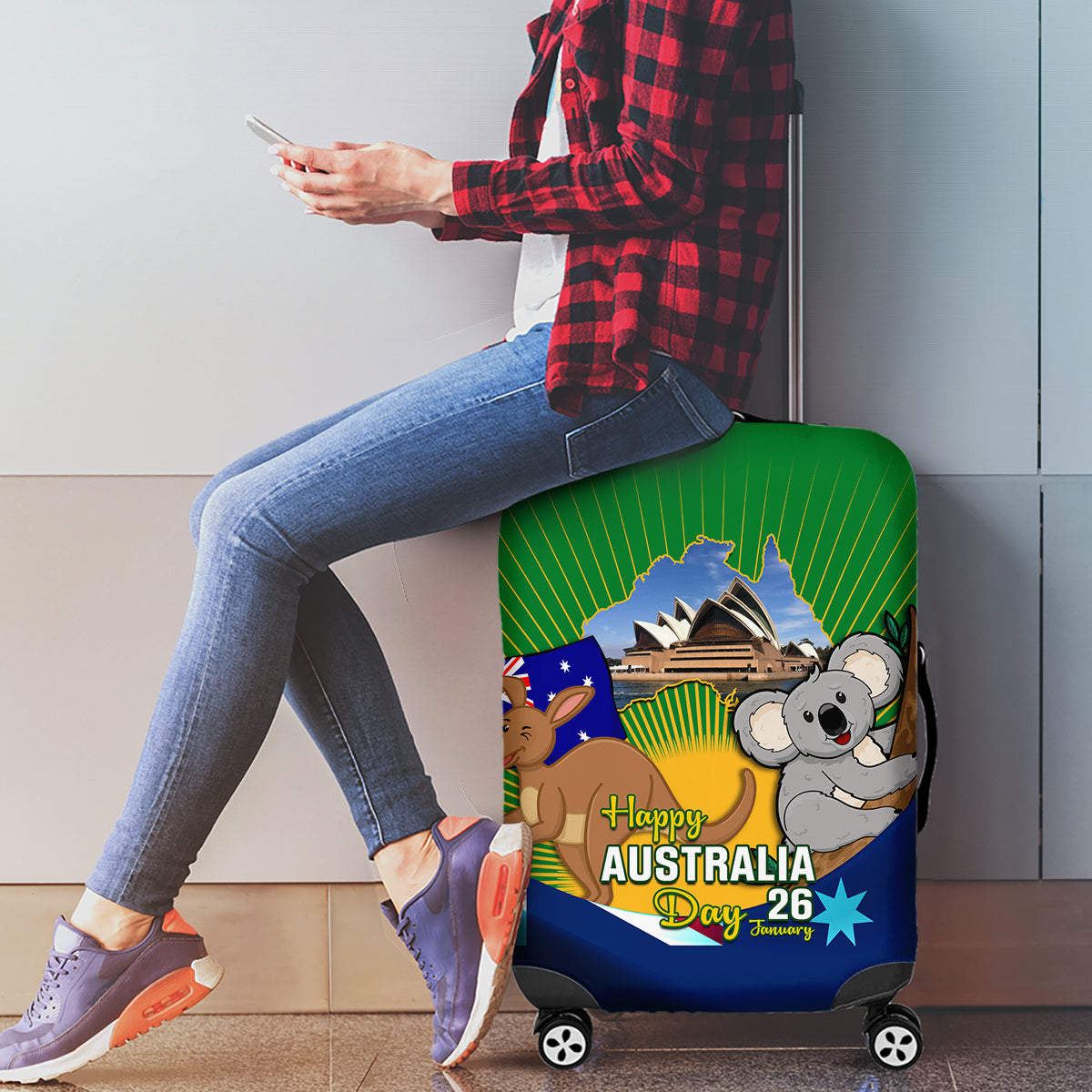 Australia Day Luggage Cover 2024 Proud To Be Australian National Color - Vibe Hoodie Shop