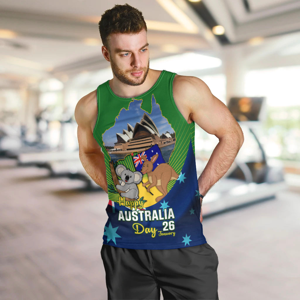 Australia Day Men Tank Top 2024 Proud To Be Australian National Color - Vibe Hoodie Shop