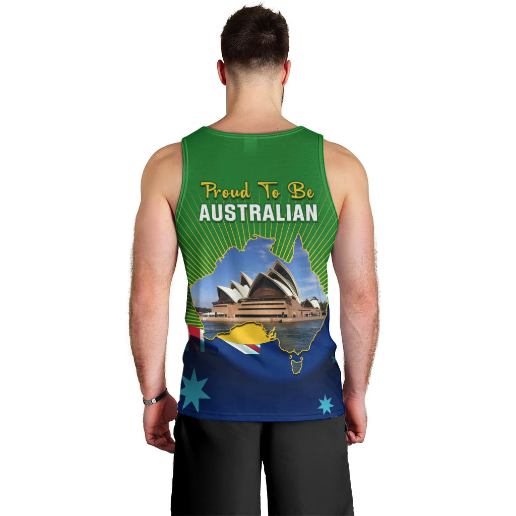 Australia Day Men Tank Top 2024 Proud To Be Australian National Color - Vibe Hoodie Shop