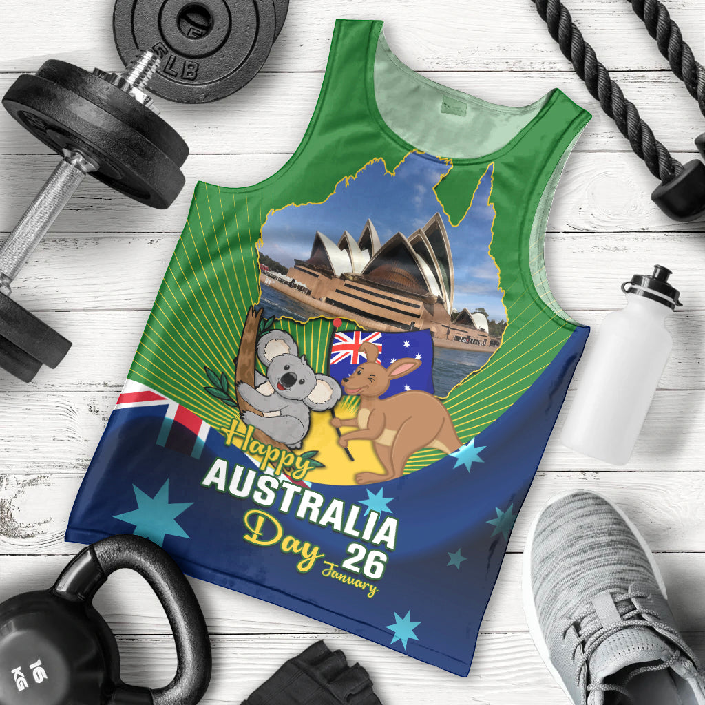 Australia Day Men Tank Top 2024 Proud To Be Australian National Color - Vibe Hoodie Shop