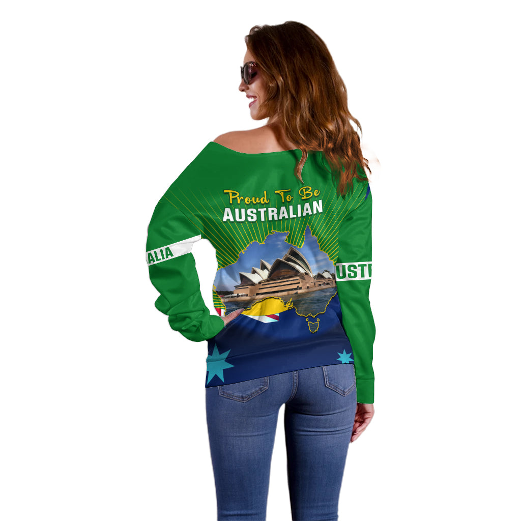 Australia Day Off Shoulder Sweater 2024 Proud To Be Australian National Color - Vibe Hoodie Shop