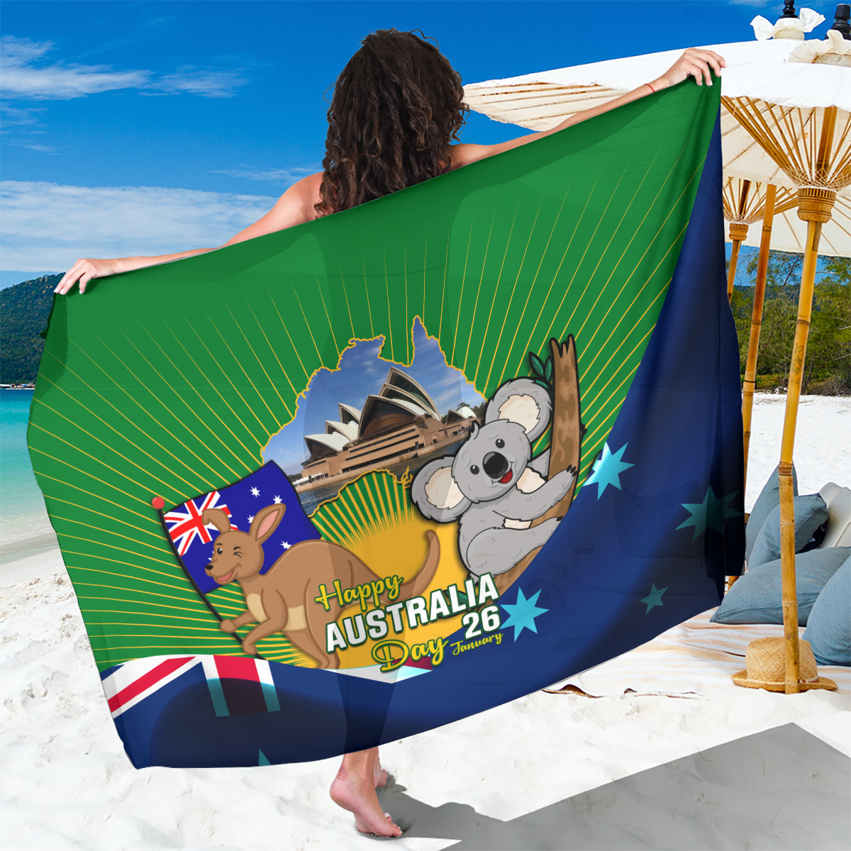 Australia Day Sarong 2024 Proud To Be Australian National Color - Vibe Hoodie Shop