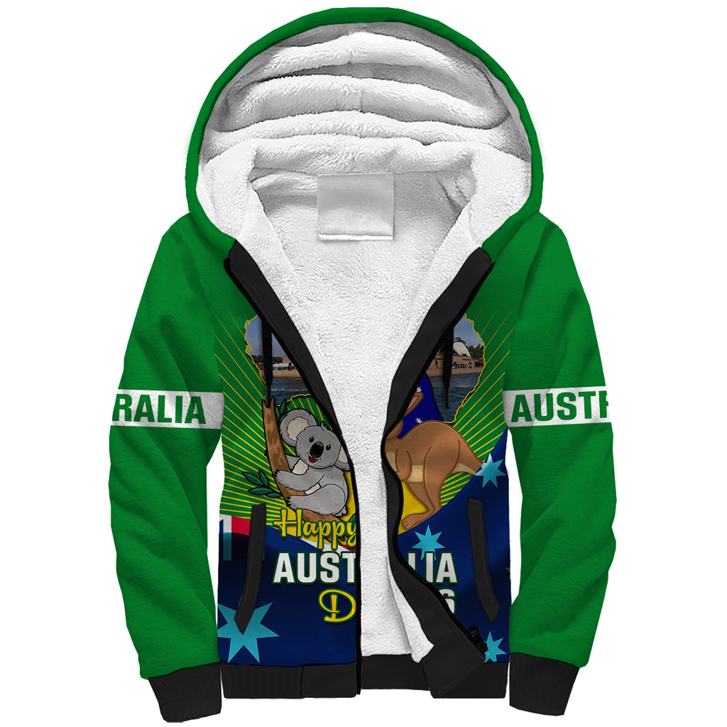 Australia Day Sherpa Hoodie 2024 Proud To Be Australian National Color - Vibe Hoodie Shop