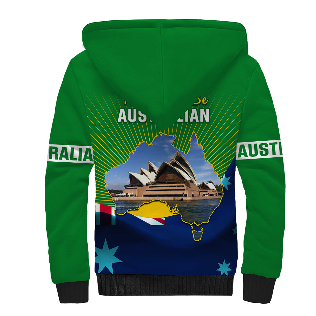 Australia Day Sherpa Hoodie 2024 Proud To Be Australian National Color - Vibe Hoodie Shop