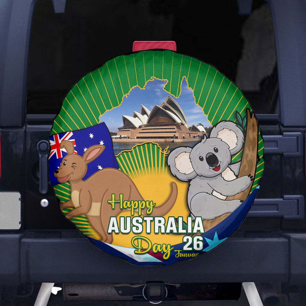 Australia Day Spare Tire Cover 2024 Proud To Be Australian National Color - Vibe Hoodie Shop