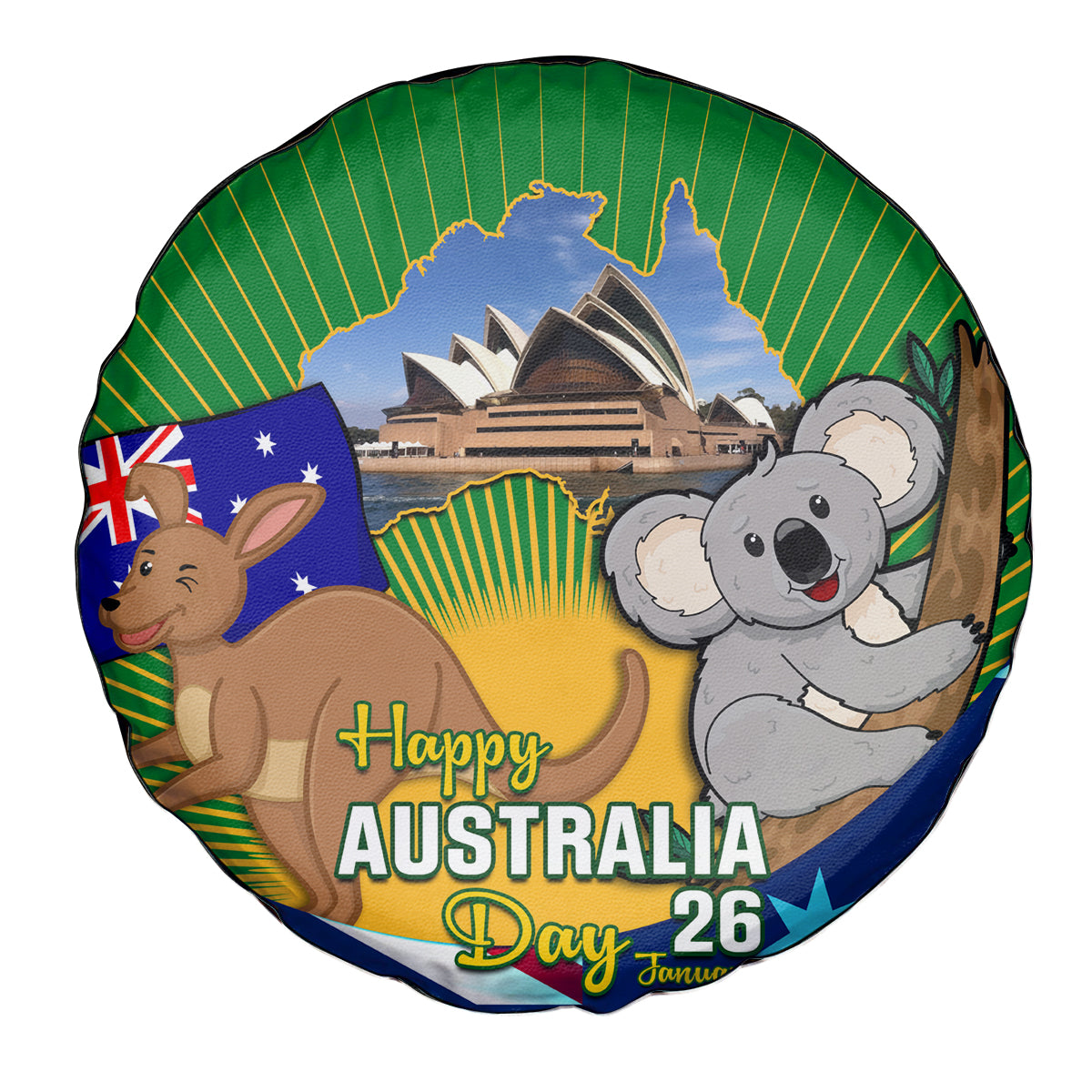 Australia Day Spare Tire Cover 2024 Proud To Be Australian National Color - Vibe Hoodie Shop