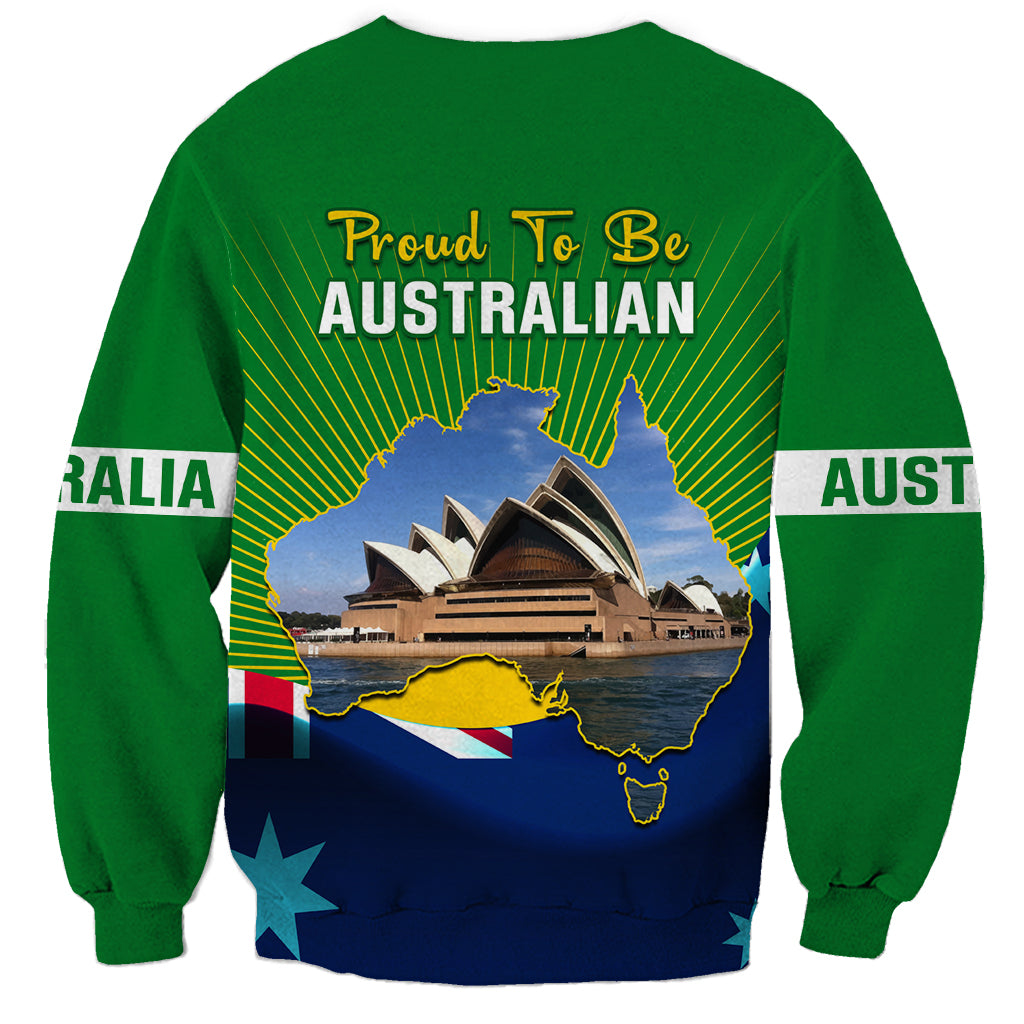 Australia Day Sweatshirt 2024 Proud To Be Australian National Color - Vibe Hoodie Shop