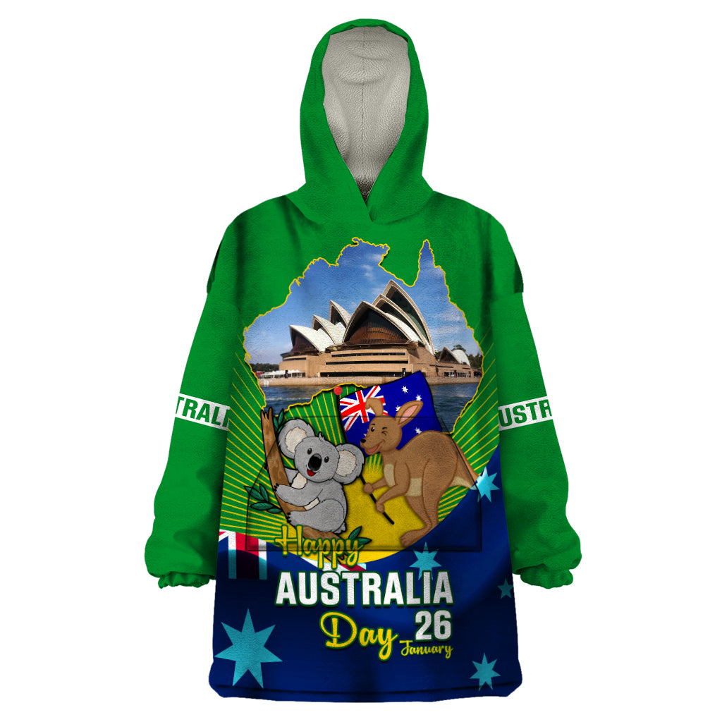 Australia Day Wearable Blanket Hoodie 2024 Proud To Be Australian National Color - Vibe Hoodie Shop